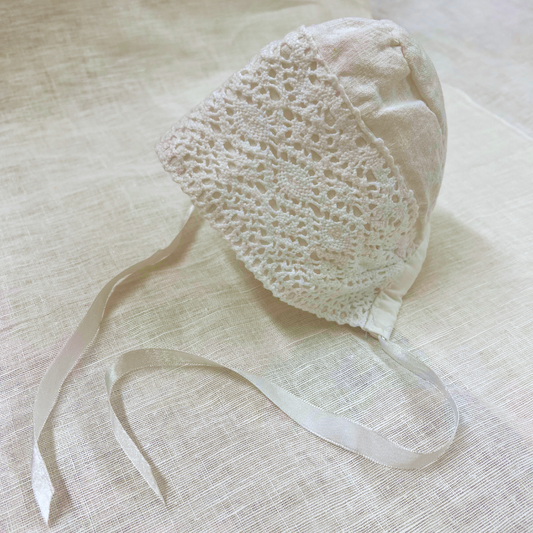 Finest Irish Linen Baby Bonnet