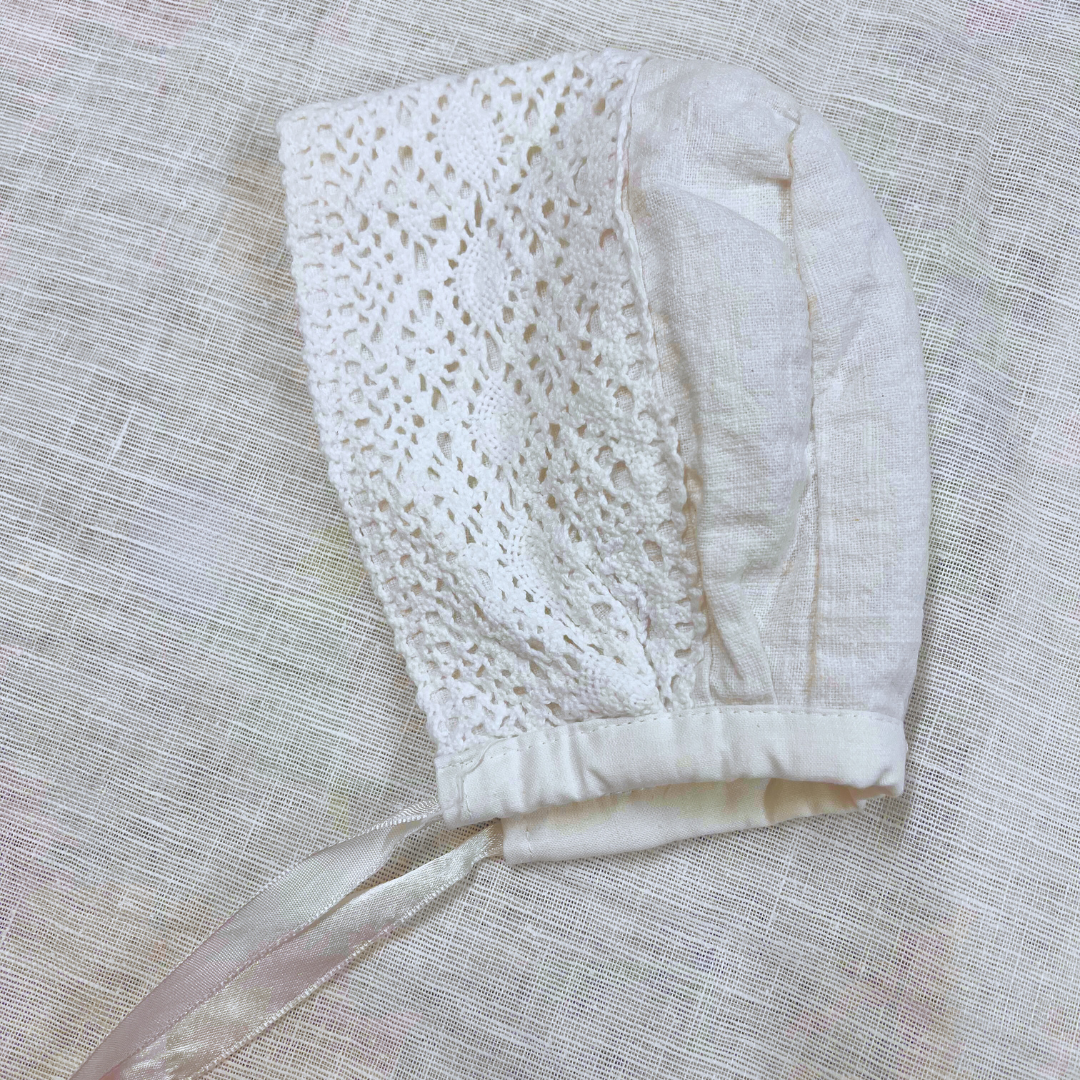 Finest Irish Linen Baby Bonnet